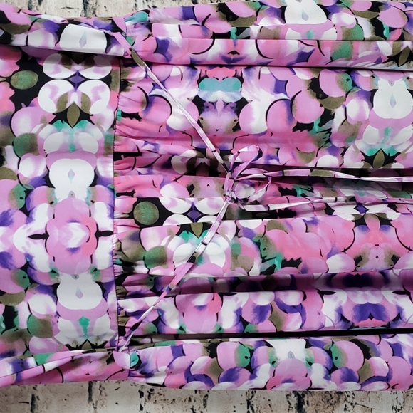 Nanette Lepore | L'Amour Gypsy Boho Prairiecore Watercolor Floral Dress - Picture 7 of 9